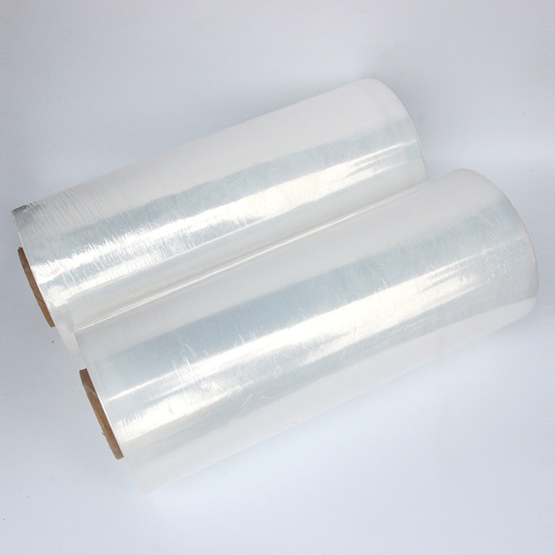 Suministro de fábrica PE película de plástico bobinado embalaje película estirable bandeja de película al por mayor
