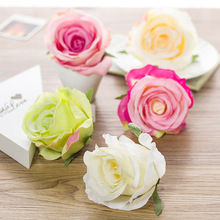 五色仿真玫瑰花頭 人造玫瑰花頭婚慶布置裝飾DIY絹布假花花朵批發