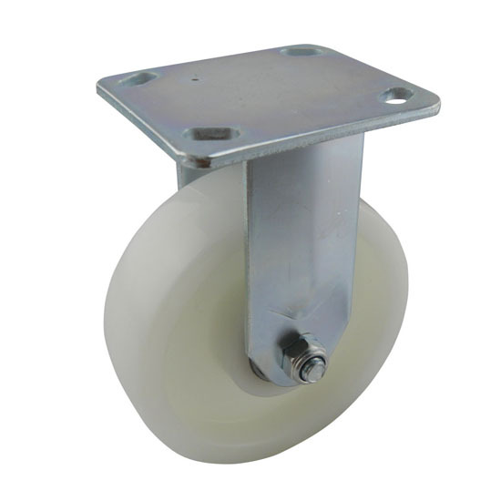 大胜6寸重型白色尼龙聚丙希PP定向固定脚轮 保两年6J-HPW-13Z1