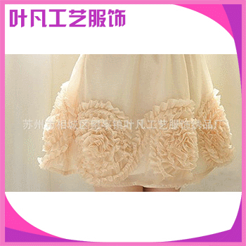 厂家供应雪纺条布盘花连衣裙下摆 雪纺花边【惠】