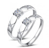 Silver accessory, zirconium for beloved, wedding ring, suitable for import, European style, Korean style