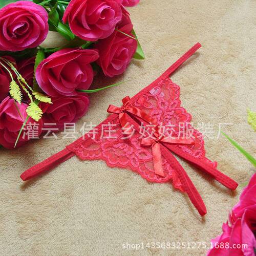 Sexy lingerie, open panties, tempting sexy lace pajamas, women's butterfly festival temptation T-pants, thong