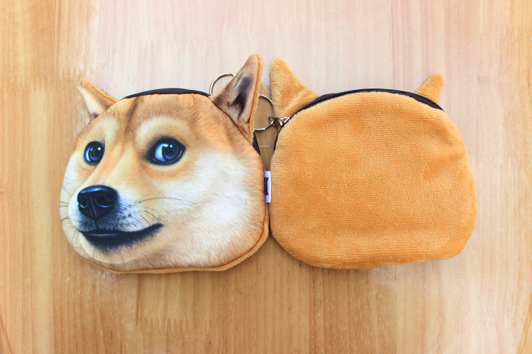 Shopping Occasion Plush, Polyester Material Unisex Animal Plush Polyester Zipper Coin Purses