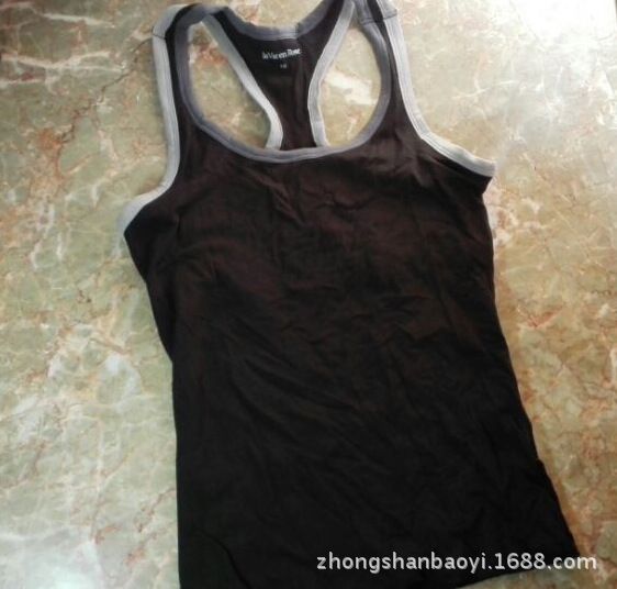 supply wholesale Foreign trade lady vest cotton material I-shape Sports vest black ROSE*S ,M,L, XL