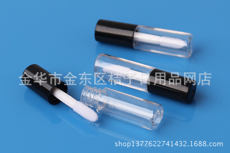 1.2ML小唇彩管唇油管迷试用装小瓶唇釉眼影分装管黑盖lip gloss