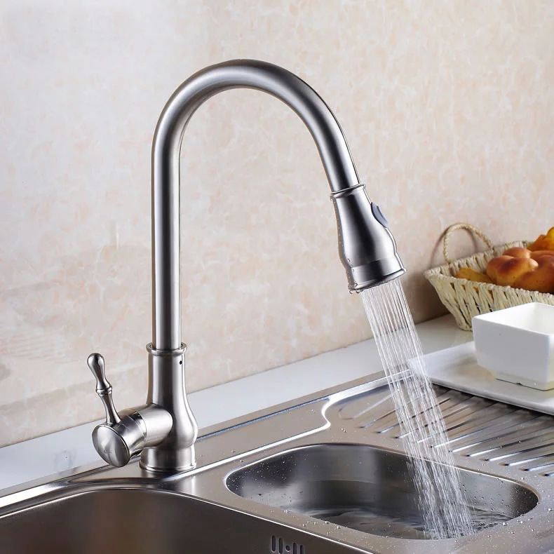 Factory bathroom sink, pull-out faucet, pull-out kitchen showerhead, three-function, can pause the pull-out showerhead undefined