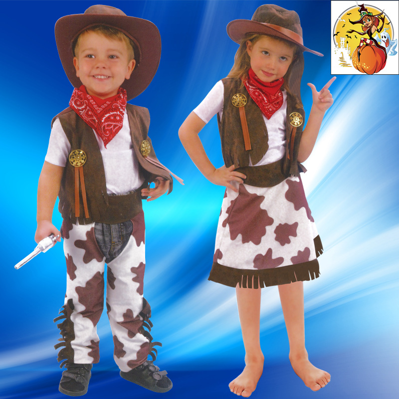 Halloween Cosplay traje adulto etapa mascarada hombres y mujeres de mezclilla occidental en stock