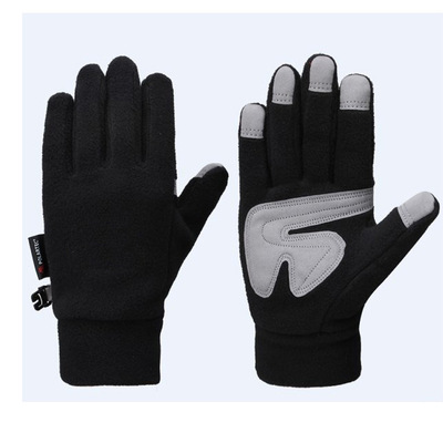 Autumn and winter outdoors keep warm Riding motion Fleece Touch screen gloves men and women Cold proof Windbreak customized logo