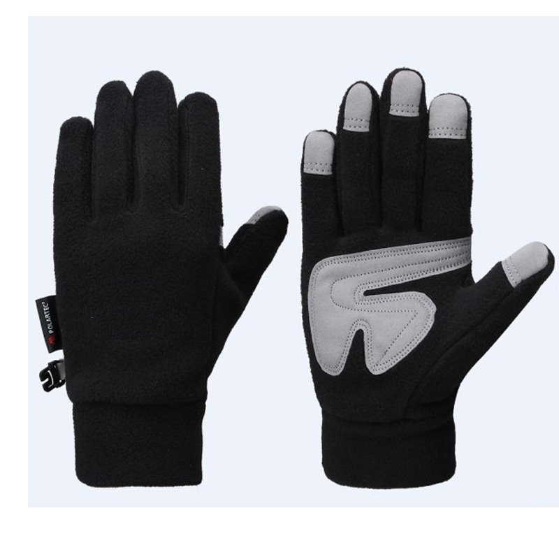 Autumn and winter outdoors keep warm Riding motion Fleece Touch screen gloves men and women Cold proof Windbreak customized logo