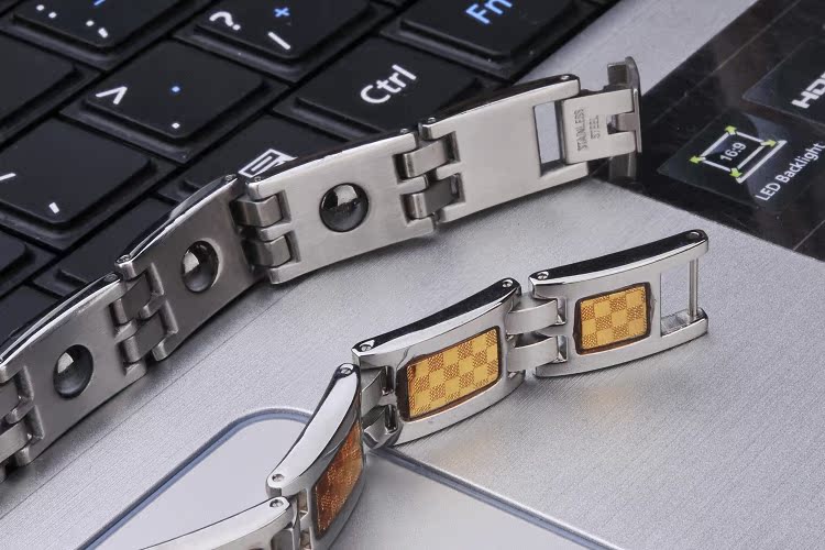 Korea Titanium Stainless Steel Inlaid stones BraceletGeometric (Male 21cm)NHZH0366-Male 21cm