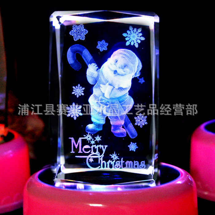 Santa Claus Crystal laser gift
