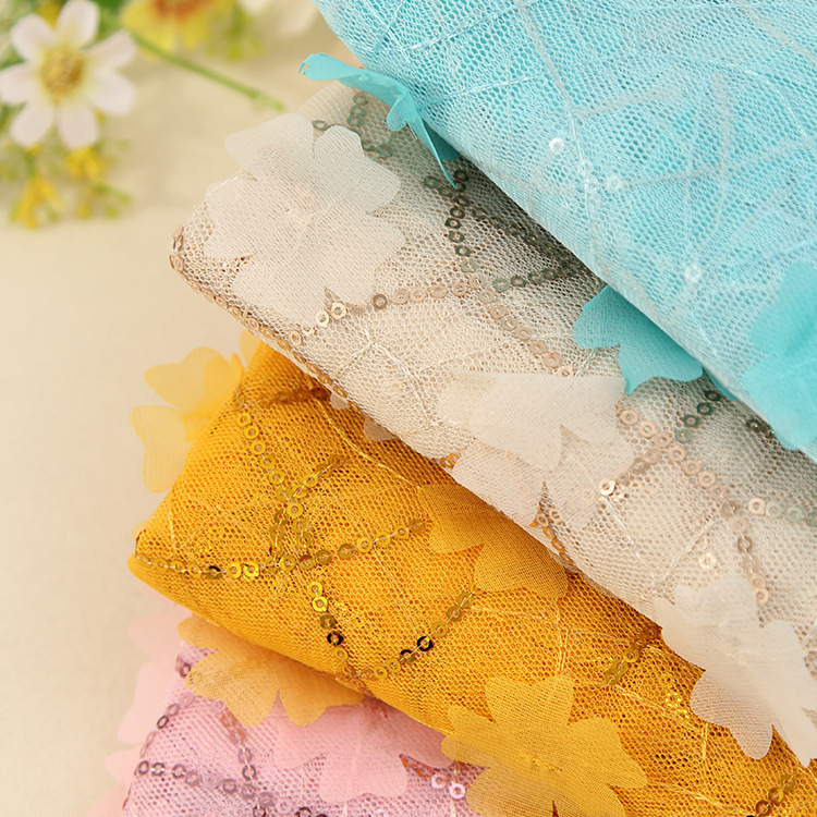New 3mm Sequin Stereo Nailed Fabric Polyester Hand Nailed Embroidered Fabric Fashion Children's Wear Fabric New 3mm Sequin Stereo Nailed Fabric Polyester Hand Nailed Embroidered Fabric Fashion Children's Wear Fabric