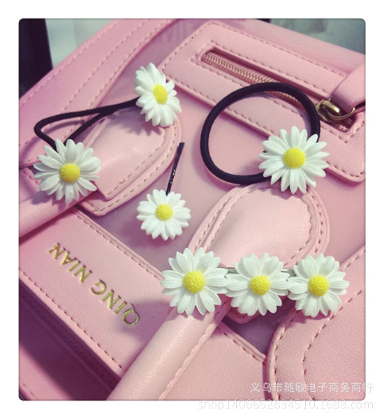 Korean Hair Accessories Cute Soft Girl Flowers Small Daisy Hair Ring Hair Rope display picture 9