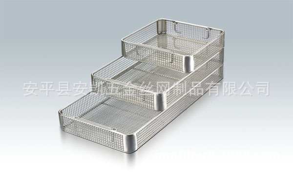 不锈钢丝网型器械装载篮供应室手术器械装载篮 无菌物品篮筐