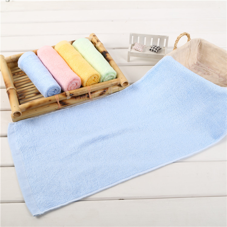 Factory wholesale baby bamboo fiber plain towel soft absorbent towel children's towel can be customized a generation of hair