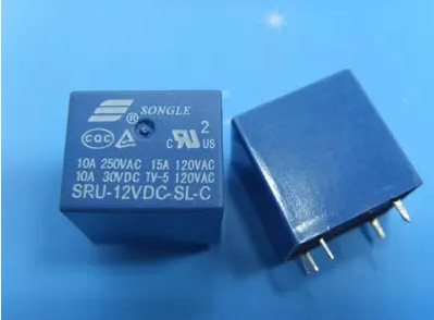 松乐继电器拆机二手SONGLE SRU-12VDC-SL-C   5脚