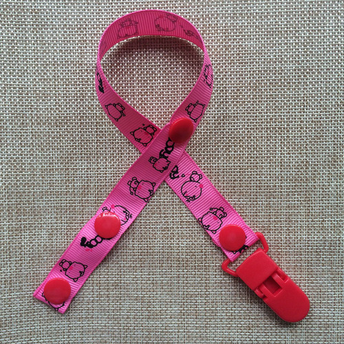 Children's pacifier chain teething toy anti-fall chain clip rope strap thread printed ribbon animal and plant series 