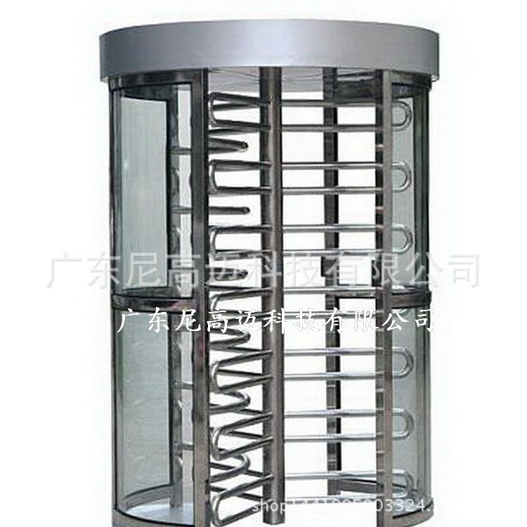 广东不锈钢门闸批发 门禁控制单向门 全封闭弧形透明闸侧边加玻璃