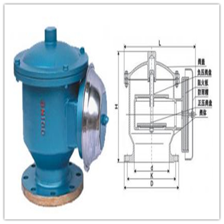 现货批发阀门 ZFQ 防爆阻火呼吸阀 全天候法兰呼吸阀