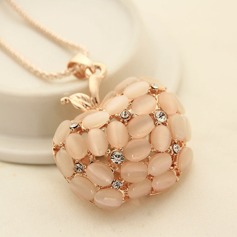 have more cash than can be accounted for Necklace sweater chain Rhinestone clothes Accessories Pendant All-match fashion personality Opal Jewelry