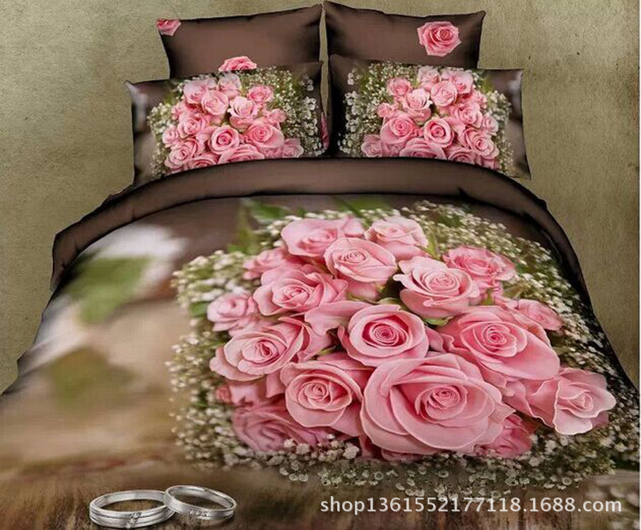 印度床单布全涤磨毛布  涂料分散花布 3D印花 平网圆网3D印花布