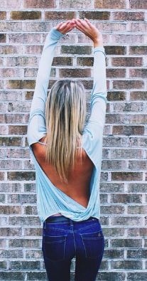 Plus Size Deep V Neck Long Sleeve Top Sexy Backless Design Available in Four Colors Wholesale Ready