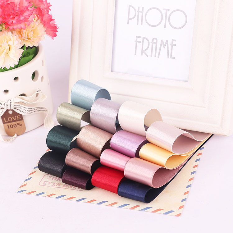 厂家直销2015新款韩国双面高支高密加厚缎带 DIY发饰材料批发