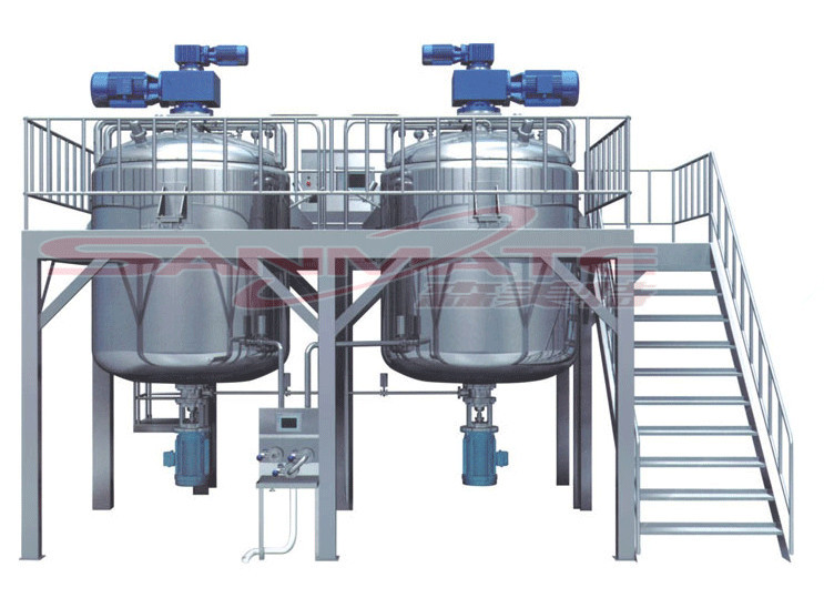真空加热均质搅拌锅 食品加热真空搅拌机 双搅拌真空乳化搅拌罐