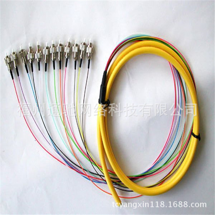 FC12芯光纤尾纤  带状尾纤  束状12色尾纤  通驰现货销售