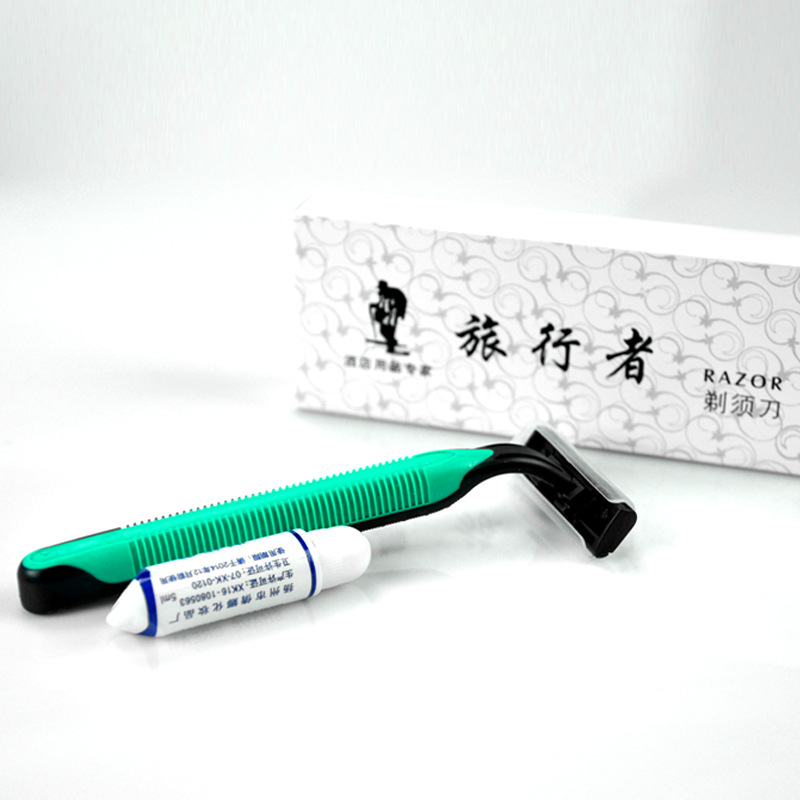 酒店宾馆一次性用品一次性剃须刀旅行者订做纸盒装户外用品旅行