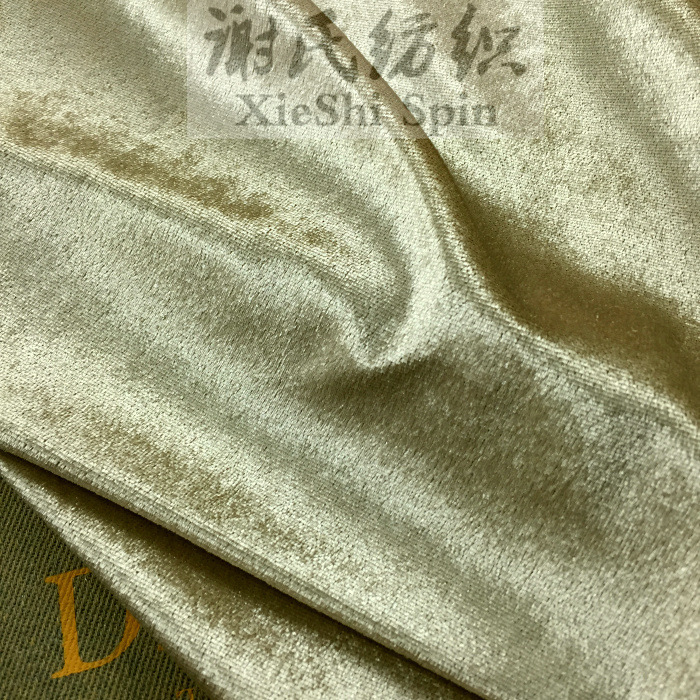 2023新纺织布料 浅香槟色弹力柔软闪金丝绒 夜店装窗帘运动服面料