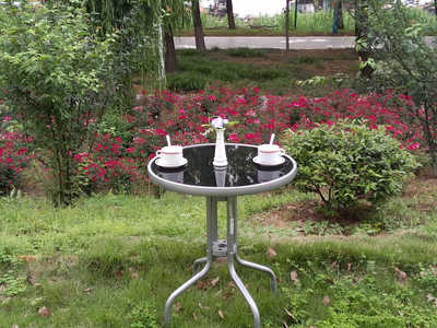 桌椅折叠特斯林椅三件套户外家具庭院阳台休闲组合