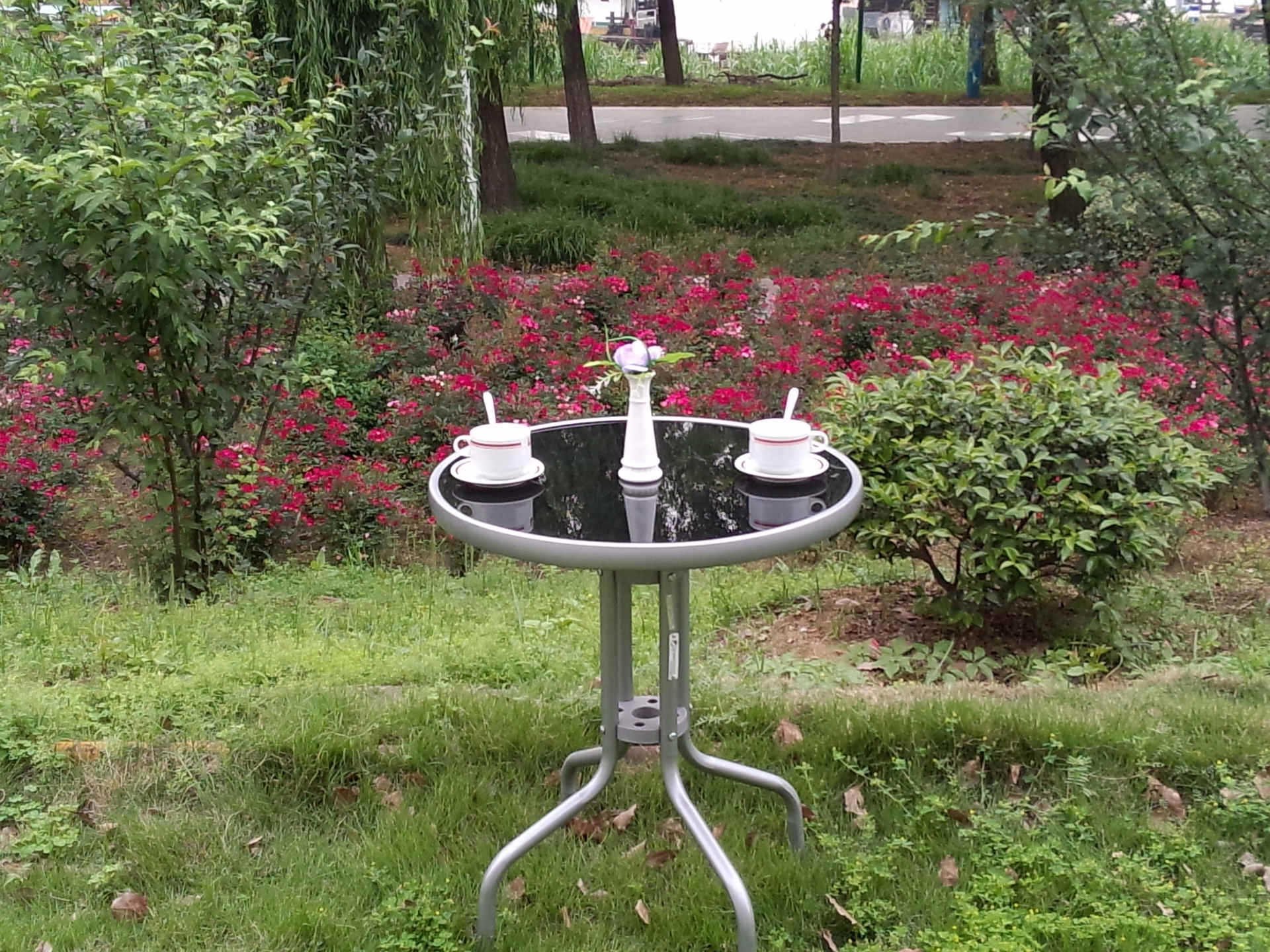 桌椅折叠特斯林椅三件套户外家具庭院阳台休闲组合