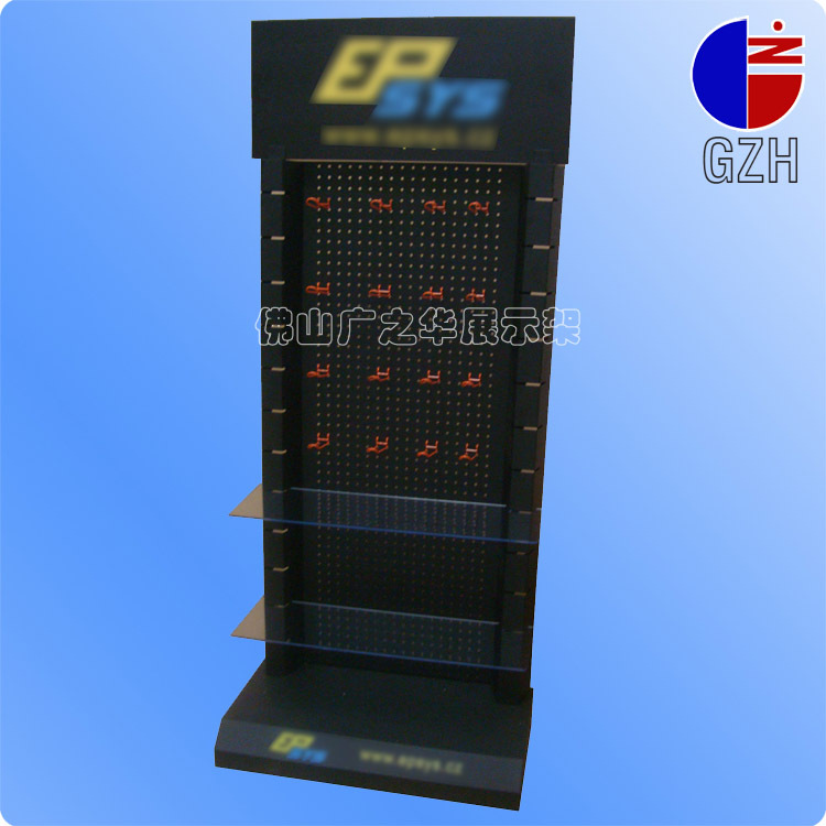 供应广东佛山展架 出口欧美 金属展架带玻璃展示架，电子用品展架