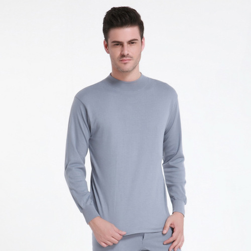 Cotton High-Neck Autumn T-shirt for Middle-Aged Men, Loose Fit, Full-Cotton Grandpa/Dad's Inner Shirt