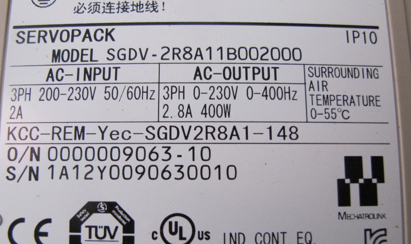 二手安川驱动器 SGDV-2R8A11B002000  保修三个月 询价