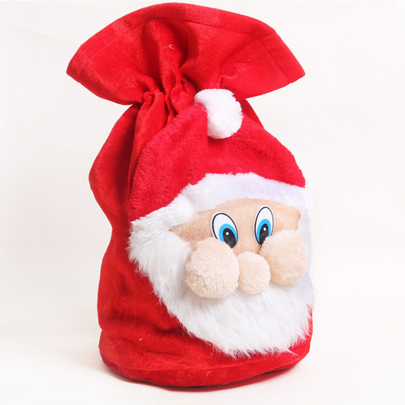 Christmas decorations Christmas high-end gift bag Christmas gold velvet face gift bag_voghion.com