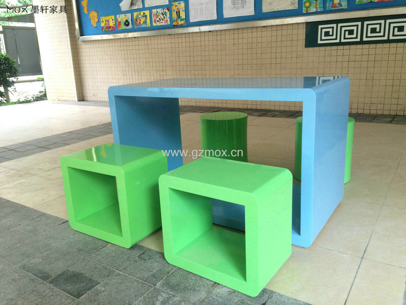 方形烤漆阅览桌凳