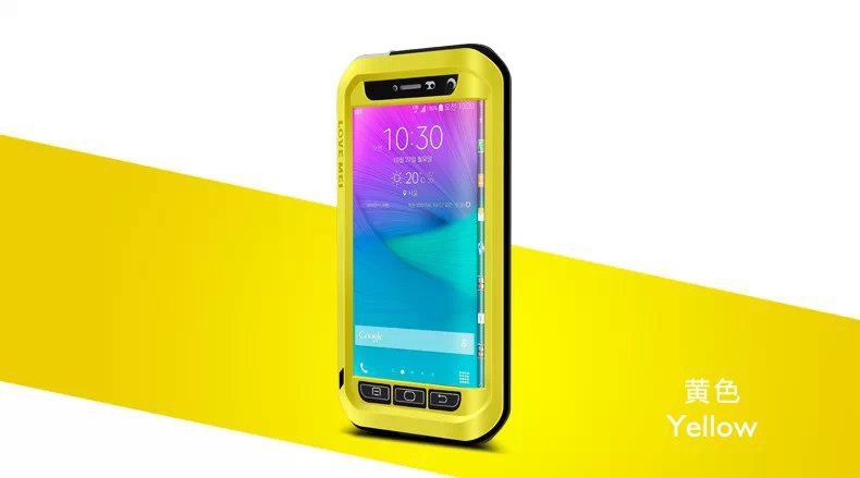 LOVE MEI Powerful Water Resistant Shockproof Dust/Dirt/Snow Proof Aluminum Metal Outdoor Heavy Duty Case Cover for Samsung Galaxy Note Edge