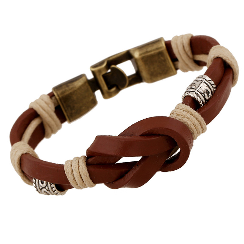Universal woven retro leather bracelet for men and women