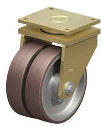 LSD-GB 302K焊接钢重型负载双轮式脚轮聚氨酯 载重3900KG