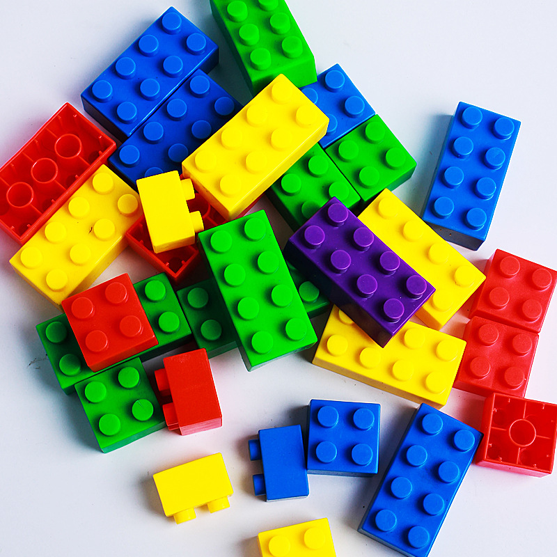 Building blocks large particles Plastic building blocks children Puzzle Assemble Plastic Building blocks kindergarten desktop toy
