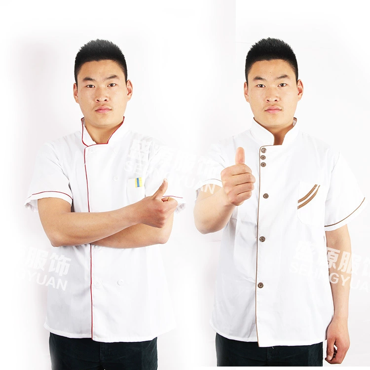 Прямые продажи с фабрики, оптовая продажа, униформа шеф-повара с короткими рукавами и половиной рукавов для отеля, летняя и весенняя, ресторанная, столовая, шеф-повара, длинная рабочая форма