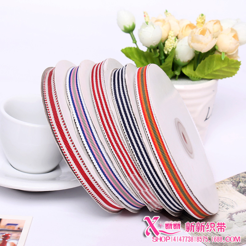 1公分有色帽带 diy婚庆装饰服装辅料提花织带 涤纶织带 厂家直销