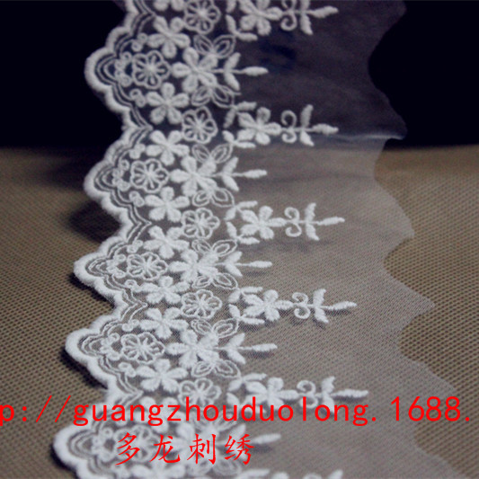 1049956DIY蕾丝花边服饰家纺辅料网纱刺绣宽8厘米