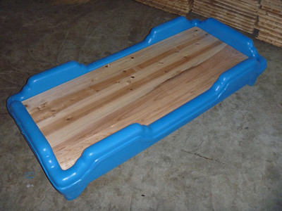 【11新款】 廠家直銷供應幼兒園專用高檔塑料木板滾塑床 兒童床