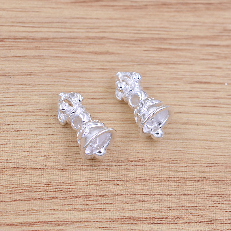 批发时尚银饰品刻花金刚铃 diy水晶佛珠手链吊坠配件 小号白