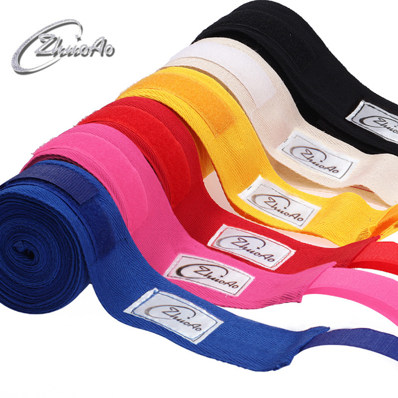 Cotton boxing bandages for adult kids sports sweat-absorbing bandages wrapped around the hands with hand guards gloves bandages Sanda boxing bandages 3 meters