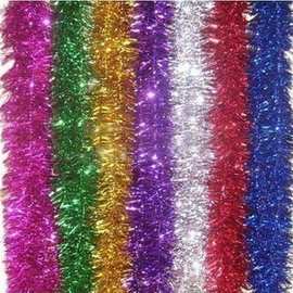 生日圣诞新年派对 室内装饰布置彩条 茜草 约2米长毛条拉花彩带