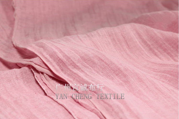 纯亚麻面料 压皱洗水工艺布料 14*14 复古纯亚麻服装面料厂家批发